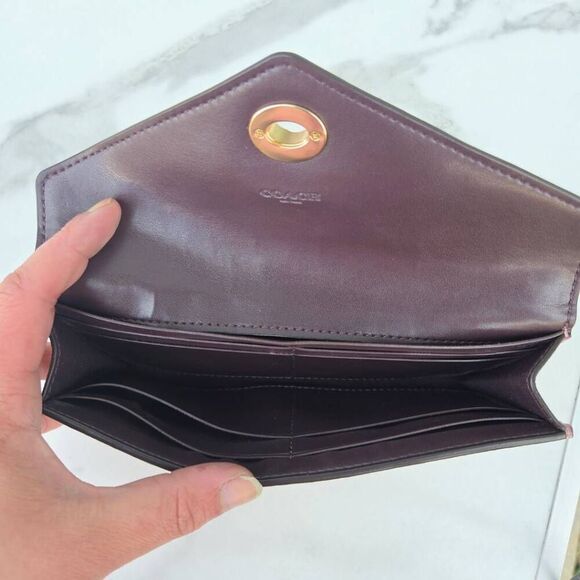 Coach Slim Envelope Wallet In Signature Canvas With Butterfly Appliques - Picture 8 of 9